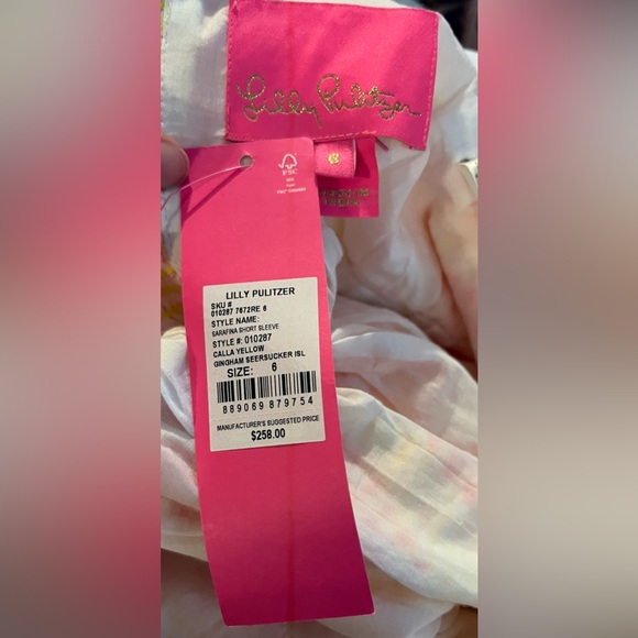 NWT - Lilly Pulitzer Sarafina Puff Short Sleeves Eyelet Mini Dress Size 6 - Picture 7 of 8
